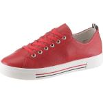 Rote Unifarbene Remonte Low Sneaker in Normalweite aus Leder für Damen Größe 45 