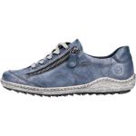Blaue Remonte Damensneaker & Damenturnschuhe mit Schnürsenkel aus Glattleder mit herausnehmbarem Fußbett Größe 41 
