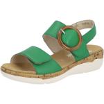 Reduzierte Grüne Remonte Sandaletten mit Riemchen aus Leder mit herausnehmbarem Fußbett für den für den Sommer 