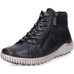 Schwarze Remonte High Top Sneaker & Sneaker Boots mit Reißverschluss in Komfortweite aus Glattleder mit herausnehmbarem Fußbett für Damen Größe 38 