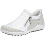 Reduzierte Silberne Remonte Slip-on Sneaker mit Reißverschluss mit herausnehmbarem Fußbett für Damen 