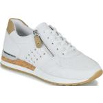 Weiße Remonte Low Sneaker aus Leder für Damen Größe 36 mit Absatzhöhe 3cm bis 5cm 