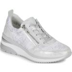 Weiße Remonte Low Sneaker aus Textil für Damen Größe 36 mit Absatzhöhe 5cm bis 7cm 