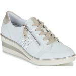 Reduzierte Weiße Remonte Low Sneaker aus Leder atmungsaktiv für Damen Größe 42 mit Absatzhöhe 3cm bis 5cm 