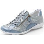 Remonte Sneaker mit bedruckten Besätzen, Hellblau-Silber, Größe 41
