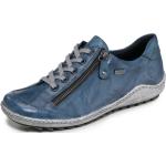 Blaue Remonte Damensneaker & Damenturnschuhe mit Reißverschluss in Komfortweite aus Nappaleder mit herausnehmbarem Fußbett Größe 36 