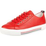 Reduzierte Rote Remonte Low Sneaker mit Schnürsenkel aus Leder für Damen Größe 41 