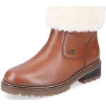 Braune Remonte Ankle Boots & Klassische Stiefeletten mit Reißverschluss aus Glattleder mit herausnehmbarem Fußbett für Damen Größe 44 