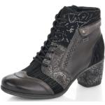 Graue Remonte Ankle Boots & Klassische Stiefeletten mit Reißverschluss aus Leder mit herausnehmbarem Fußbett für Damen Größe 40 