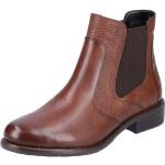 Reduzierte Braune Remonte Runde Blockabsatz Ankle Boots & Klassische Stiefeletten mit Reißverschluss aus Leder für Damen Größe 40 