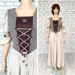 Vintage Leinenkleider aus Leinen für Damen Größe M zum Oktoberfest 