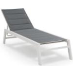 Renazzo Lounge Liegestuhl 70/30 PVC/PE Aluminium 6-Stufen Weiß Grau Weiss 4060656151774