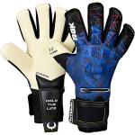 Renegade GK Limited Edition Rogue Guardian Goalie Gloves with Pro-Tek Fingersaves | 4mm Giga Grip & Neoprene | Black & Blue Football Goalkeeper Gloves (Size 7, Youth, Negative Cut, Level 4+)