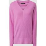 Pinke Repeat Bio V-Ausschnitt Kaschmir-Pullover aus Wolle für Damen Größe M 