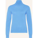 Reduzierte Hellblaue Repeat Rollkragen Kaschmir-Pullover aus Wolle für Damen Größe L 
