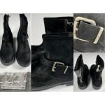 Reduzierte Schwarze Vintage Replay Biker-Boots & Bikerstiefeletten aus Leder für Damen 