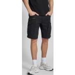 Schwarze Unifarbene Replay Cargo-Shorts mit Reißverschluss aus Baumwolle für Herren 