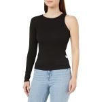 Schwarze Casual Langärmelige Replay Schulterfreie T-Shirts aus Baumwollmischung enganliegend für Damen Größe M 