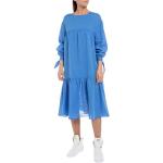 Blaue Casual Kurzärmelige Replay Rundhals-Ausschnitt Damenkleider aus Jersey Größe L 
