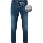 Indigofarbene Bestickte Replay Slim Fit Jeans aus Baumwollmischung für Herren Weite 30, Länge 32 