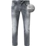 Graue Bestickte Replay Slim Fit Jeans aus Baumwolle für Herren Weite 30, Länge 30 