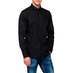 Reduzierte Schwarze Langärmelige Replay Herrenjeanshemden aus Baumwollmischung Größe M 