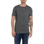Reduzierte Graue Casual Kurzärmelige Replay Rundhals-Ausschnitt T-Shirts aus Jersey für Herren Größe XS 