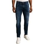 Blaue Replay Slim Fit Jeans mit Reißverschluss aus Denim für Herren Weite 34, Länge 36 