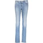 Reduzierte Hellblaue Bestickte Replay Slim Fit Jeans mit Reißverschluss aus Baumwolle für Damen Weite 25, Länge 30 