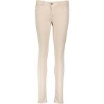 Reduzierte Beige Bestickte Replay Luz Slim Fit Jeans mit Reißverschluss aus Baumwolle für Damen Weite 24, Länge 30 