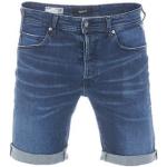 Dunkelblaue Unifarbene Replay Jeans-Shorts aus Baumwolle für Herren für den für den Sommer 