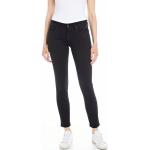 Schwarze Replay Luz Stretch-Jeans mit Reißverschluss aus Baumwolle für Damen 