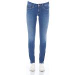 Blaue Unifarbene Replay Luz Jeans mit Stickerei mit Reißverschluss aus Baumwolle für Damen Größe M Weite 31 