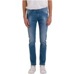 Blaue Replay Slim Fit Jeans mit Reißverschluss aus Baumwolle für Herren 