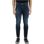 Blaue Bestickte Replay Slim Fit Jeans Faded mit Reißverschluss aus Denim für Herren 