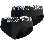Reduzierte Schwarze Unifarbene Replay Basic-Slips aus Jersey für Herren Größe L 2-teilig 
