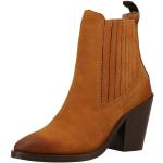 Reduzierte Braune Casual Replay Spitze Blockabsatz High Heel Stiefeletten & High Heel Boots in Normalweite aus Leder für Damen Größe 41 
