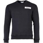 Schwarze Unifarbene Casual Langärmelige Replay Bio Rundhals-Ausschnitt Herrensweatshirts Größe 3 XL 