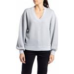 Reduzierte Silbergraue Casual Replay V-Ausschnitt Damensweatshirts Größe L 