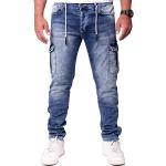 Blaue Reslad Slim Fit Jeans aus Denim für Herren Größe L Weite 33 