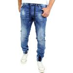Reslad Jogging Jeans Used Look Jeans-Herren Slim Fit Jogging-Hose Jogger RS-2073 Blau M