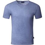 Reslad T-Shirt Herren Rundhals verwaschene Baumwolle Vintage Optik Sommer Shirt Männer RS-5040 Indigo-Blau M