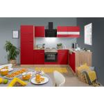 Rote Respekta Economy Küchenunterschränke mit Schubladen aus Eiche mit Schublade Energieklasse mit Energieklasse F Breite 150-200cm, Höhe 200-250cm, Tiefe 0-50cm 