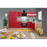 Rote Küchenunterschränke mit Schubladen aus Eiche mit Schublade Breite 100-150cm, Höhe 200-250cm, Tiefe 150-200cm 
