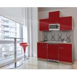 Respekta MINIKÜCHE , Rot, Eiche , 1 Schubladen , 150 cm , Küchen, Küchenmöbel, Miniküchen