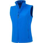 Royalblaue Unifarbene Winddichte Atmungsaktive RESULT Stehkragen Damenwesten mit Reißverschluss aus Softshell Größe M 
