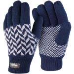 Blaue Bestickte Herrenfäustlinge & Herrenfausthandschuhe aus Acryl Übergrößen für den für den Winter 