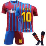Retro 21 Barcelona Red Blue Stripe Fußball Trikot Kinder Jersey Nr. 3 Pique Nr. 5 Sergio Nr. 7 Griezmann Kids Nr. 9 Suárez 10 Lionel Football Sport T Shirt Quick Dry Jersey Se
