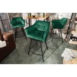 Grüne Retro Riess Ambiente Barhocker & Barstühle aus Samt mit Armlehne Breite 50-100cm, Höhe 100-150cm, Tiefe 50-100cm 