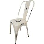 Weiße Retro Gartenstühle Metall aus Polyrattan stapelbar Breite 0-50cm, Höhe 50-100cm, Tiefe 0-50cm 